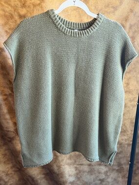 Olive Green Sleeveless Knit Top